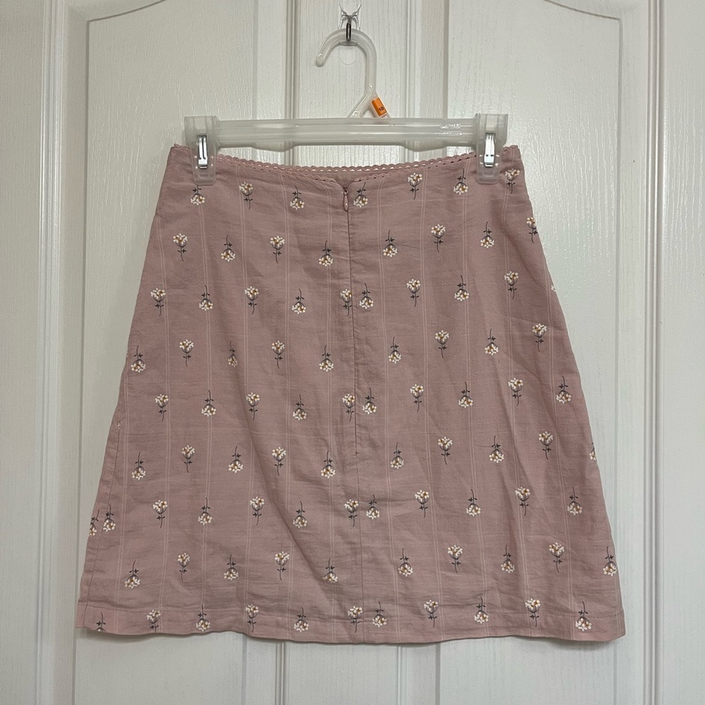 Brandy Melville Blush Floral A-Line Skirt